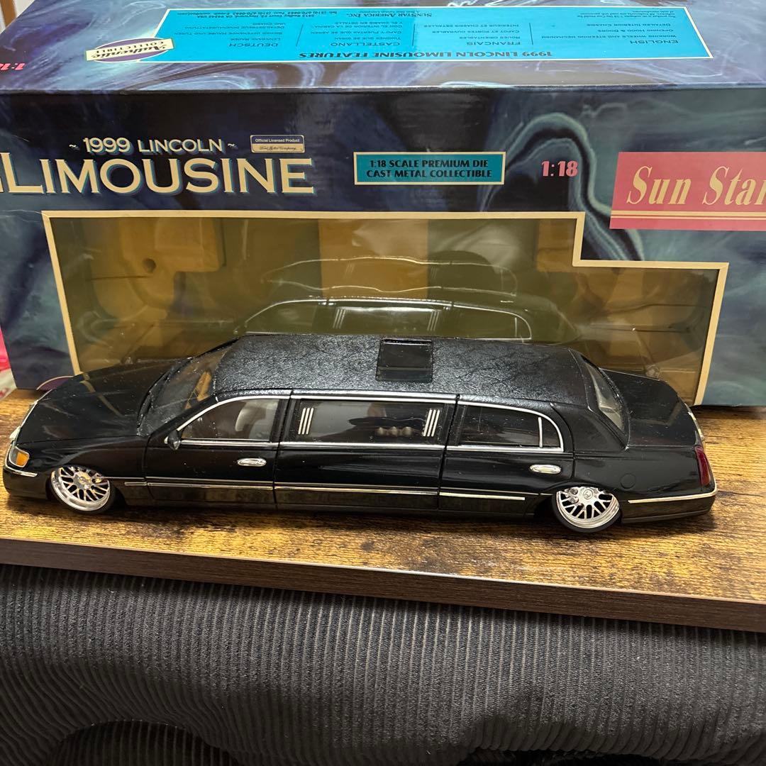 1/18 サンスター リンカーン タウンカー リムジン ブラック カスタムカー