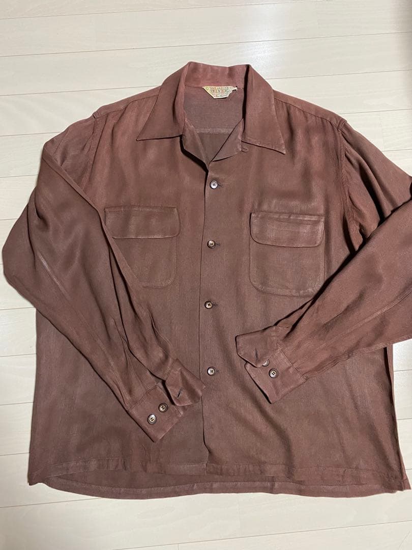 s*i様 Mac Master 50'sレーヨンシャツ 焦茶　ビンテージ