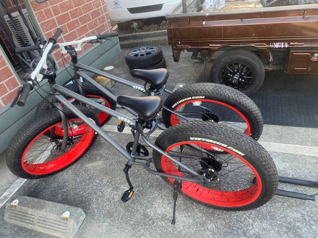 ビーチクルーザー 自転車 グレー/レッド１台のみ