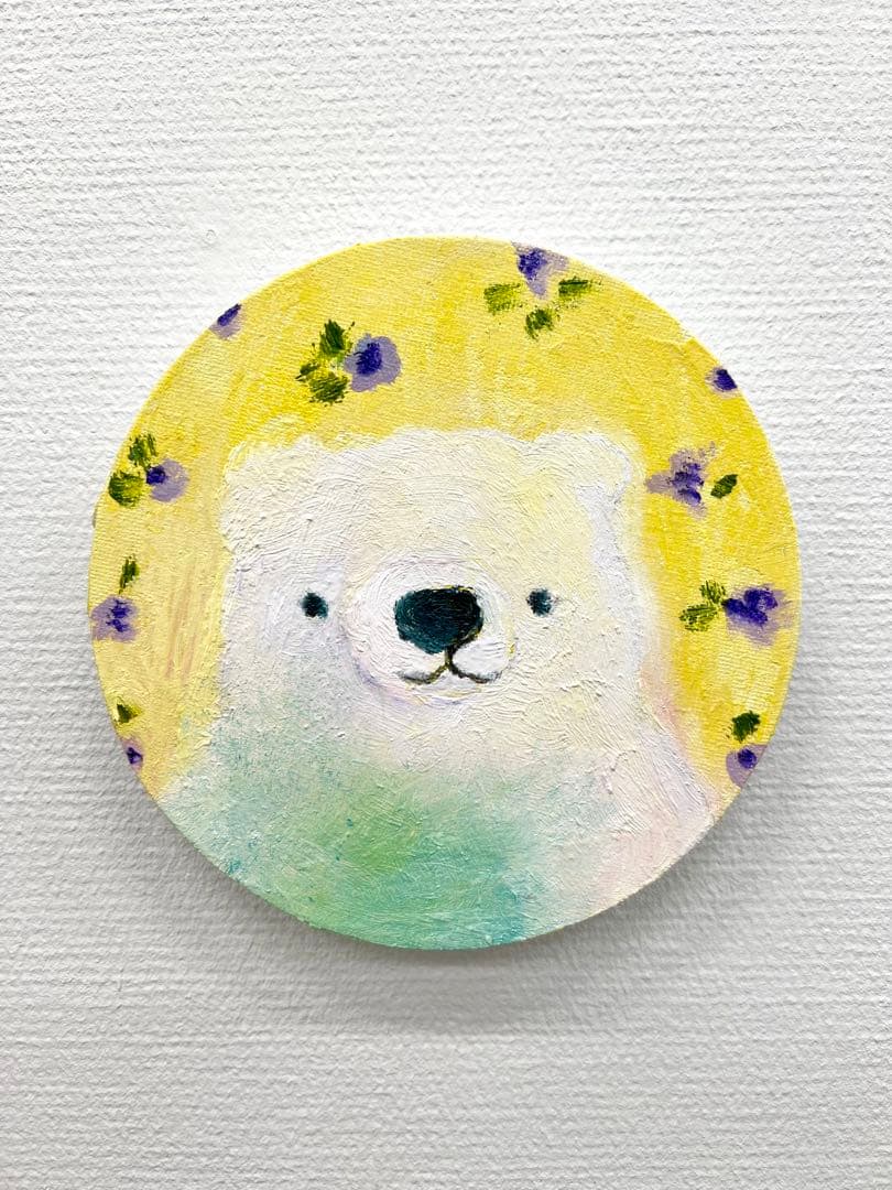 もんちゃん#14 原画 oil painting くま シロクマ