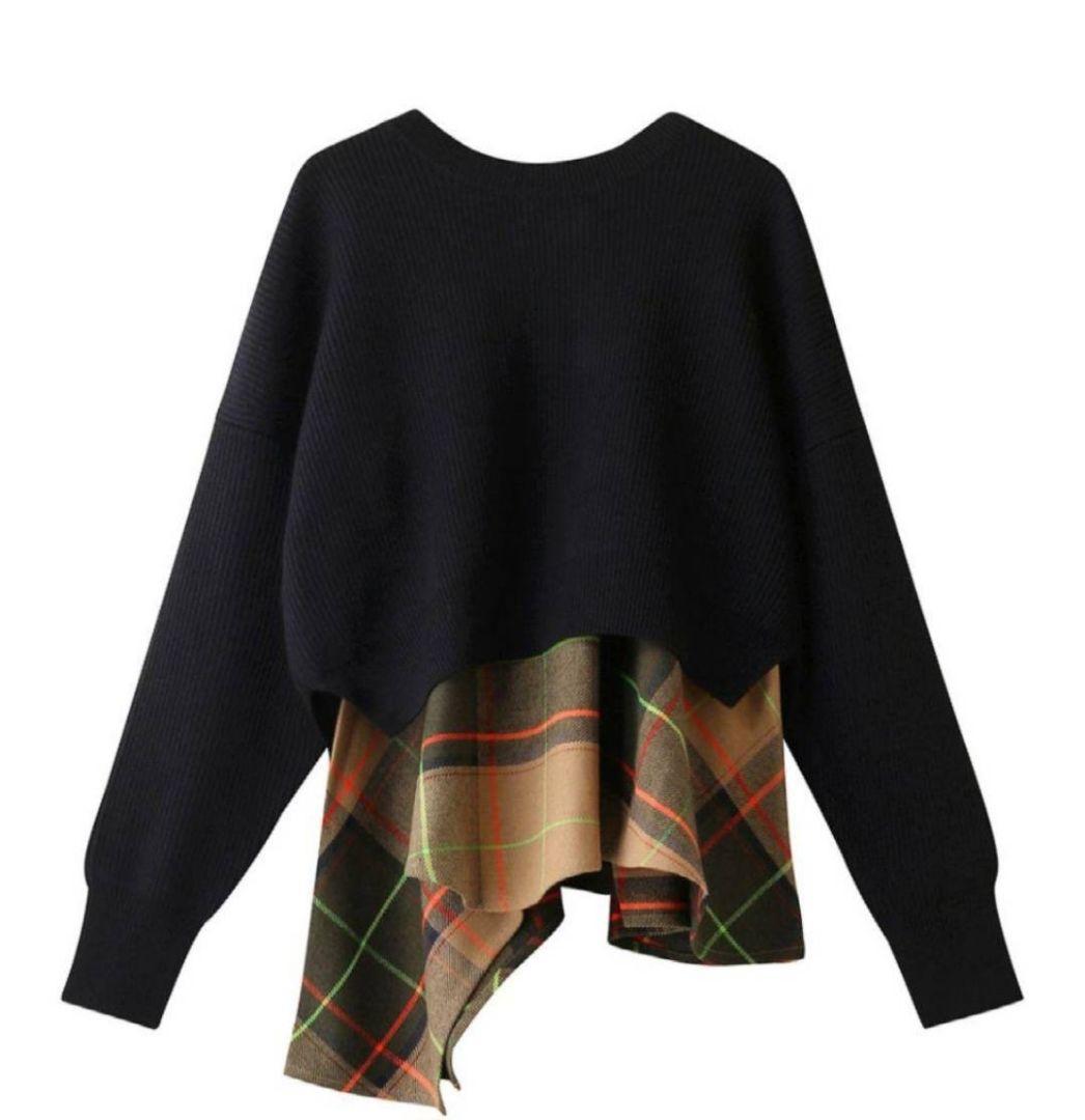 ENFOLDネイビーニットセーター 38エンフォルド