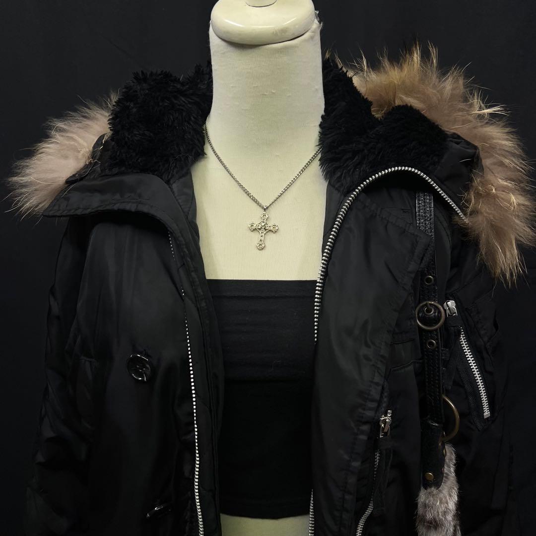 平成ギャル y2k グランジ ファー付き フライトジャケット ミリタリー