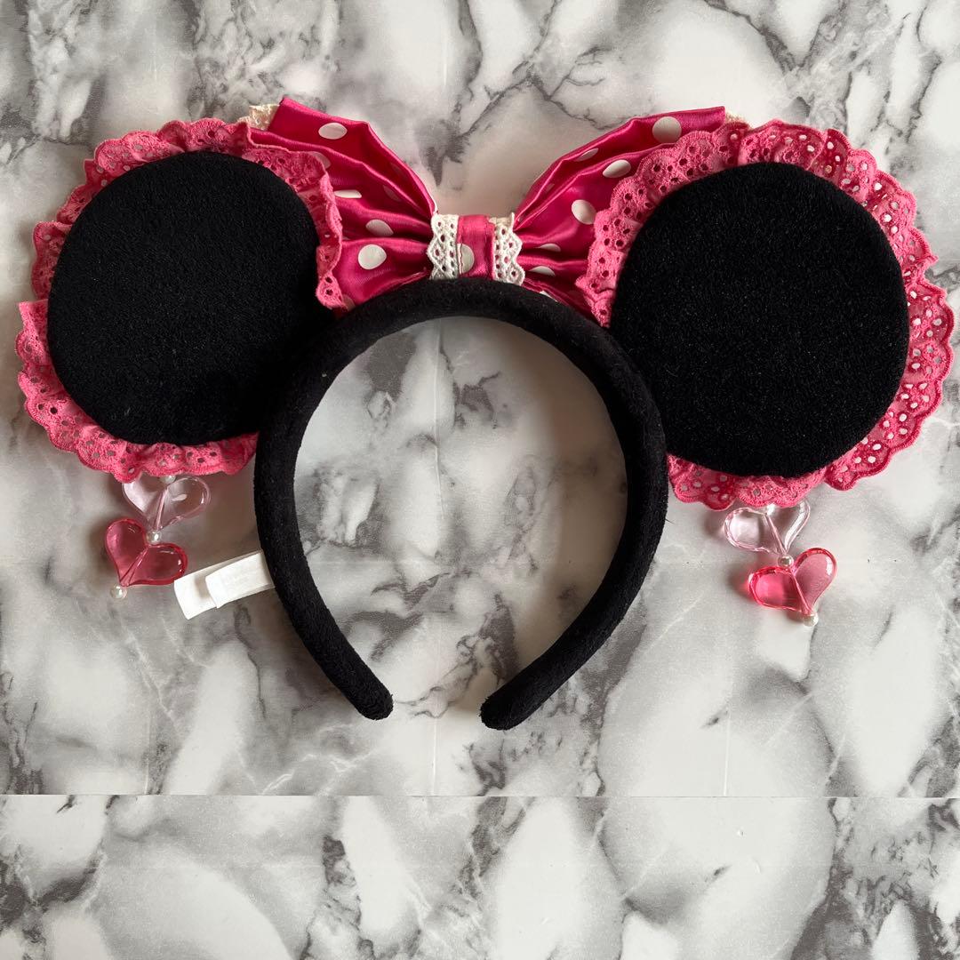 ミニーちゃん カチューシャ 水玉 イヤリング りぼん ピンク - メルカリ
