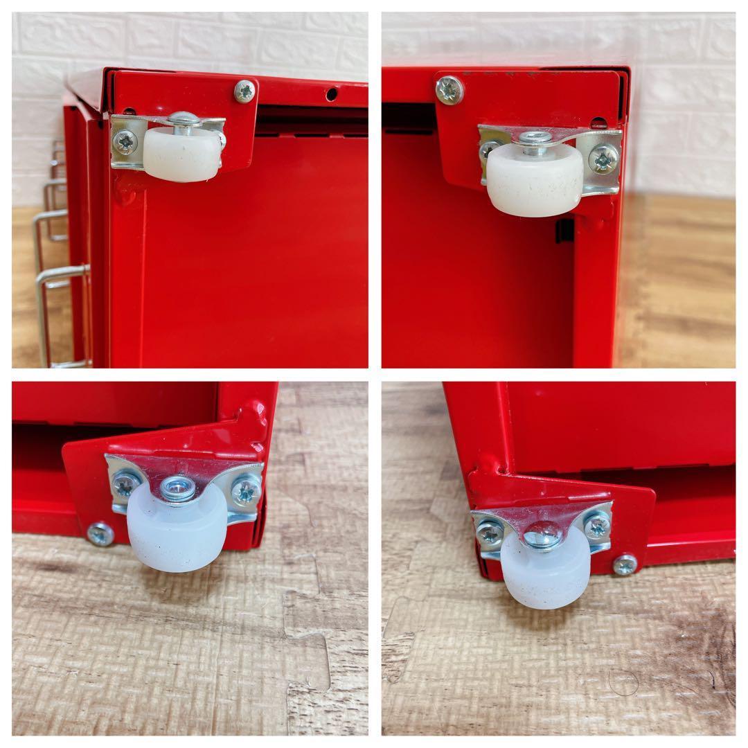 美品】IKEA ヘルメル引き出しユニット キャスター付き レッド