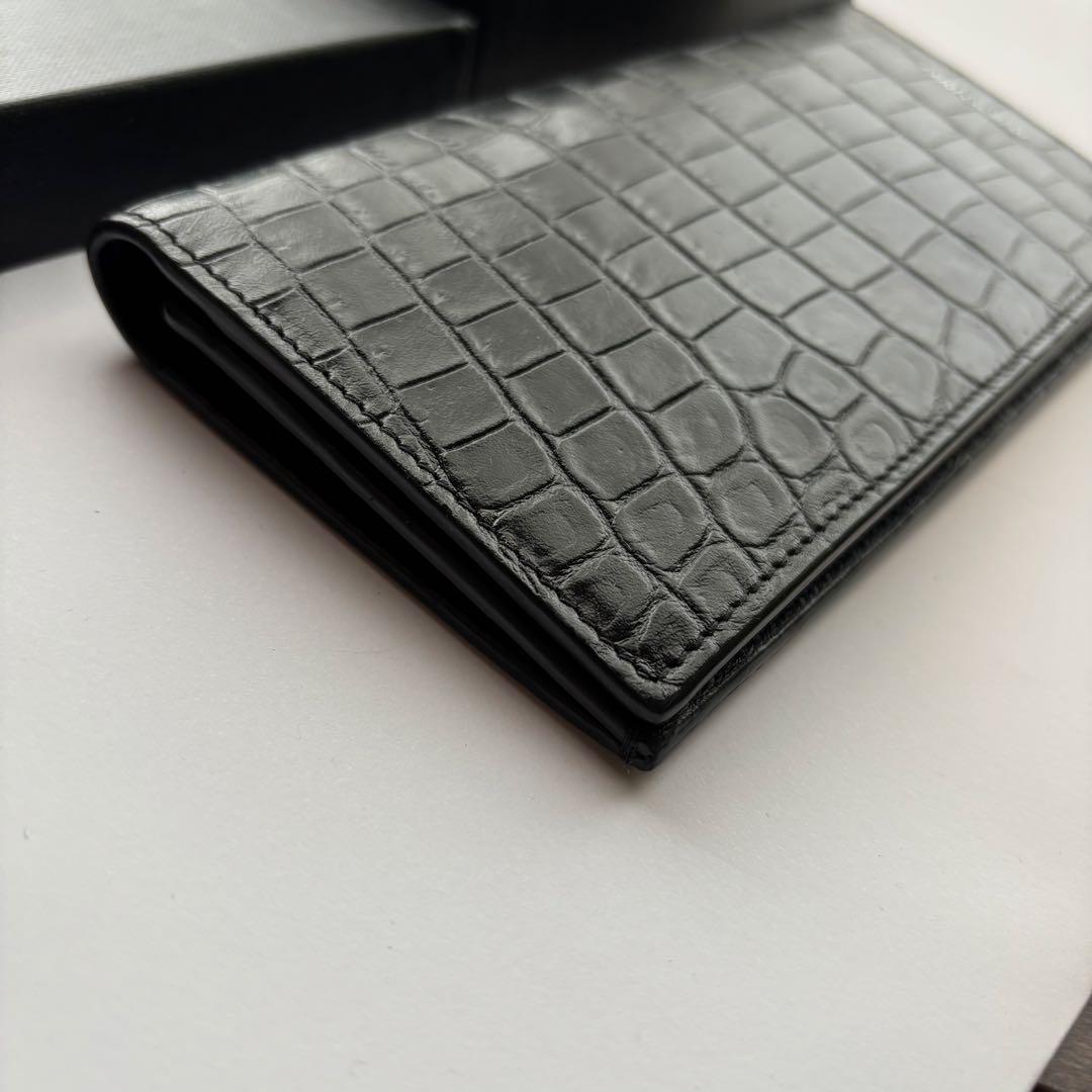 SAINT LAURENTサンローラン クロコ型押し 長財布 ブラック - メルカリ