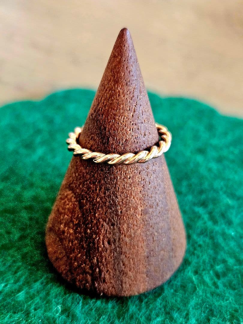 ツイストデザイン　ピンキーリング 3号 K18 ピンクゴールド