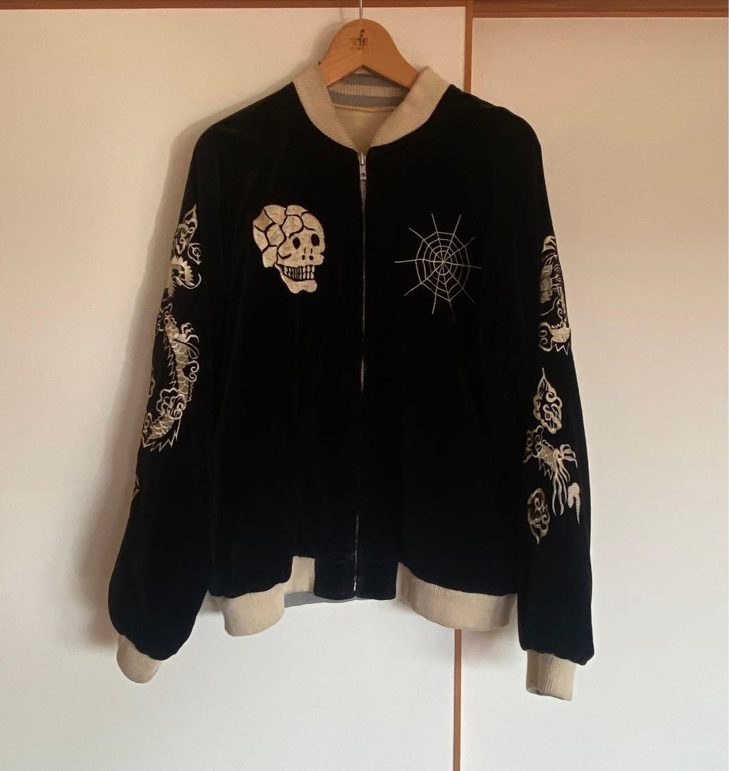 花旅楽団　髑髏　別珍　スカジャン