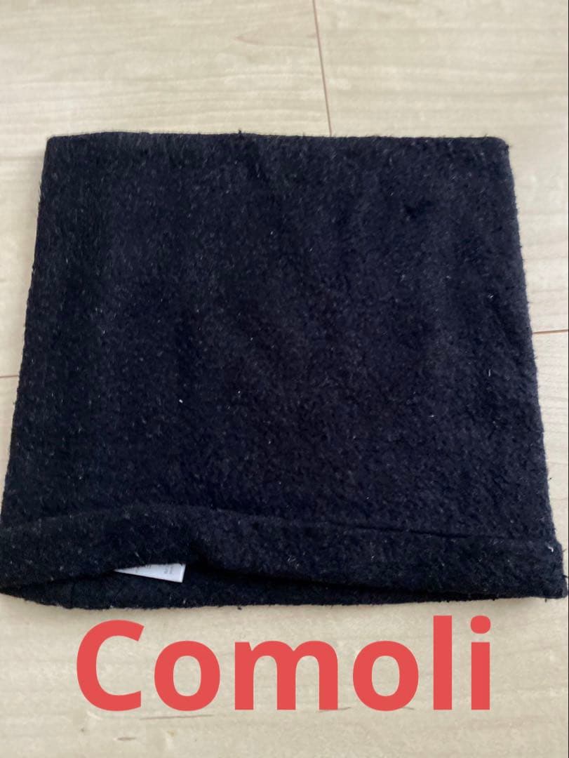 COMOLI ウール100% ブラック ネックウォーマー