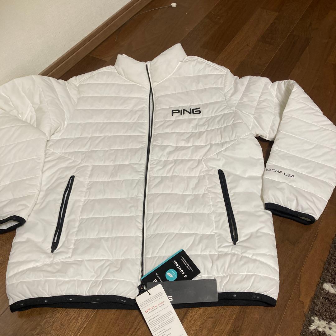 PING メンズ　ダウンジャケット L ホワイト V12 ゴルフ メンズ ダウンジャケット LX SIDE TAPE DOWN JKT | 【公式
