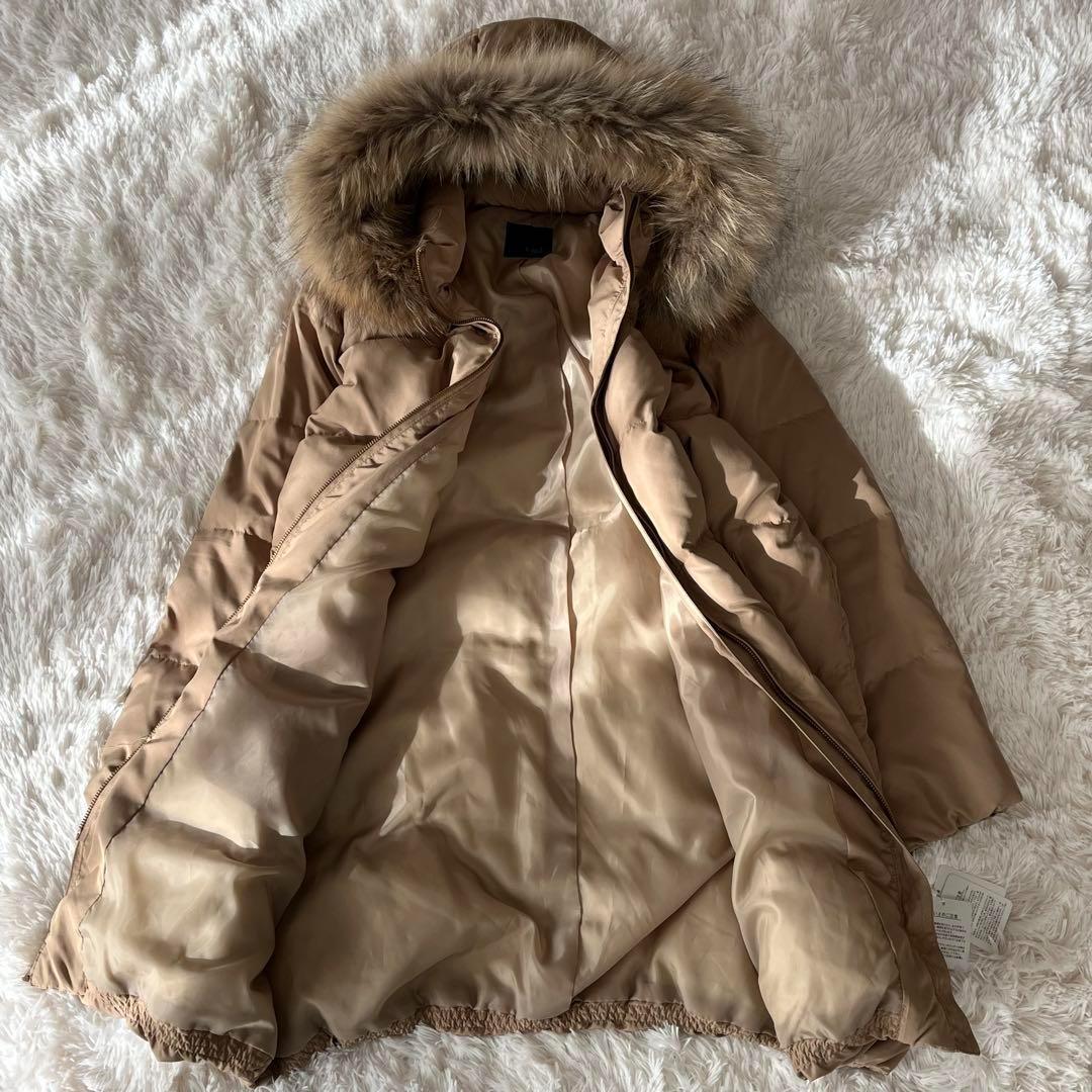 新品タグ付 viola コクーンロングダウンコート ラクーンファー