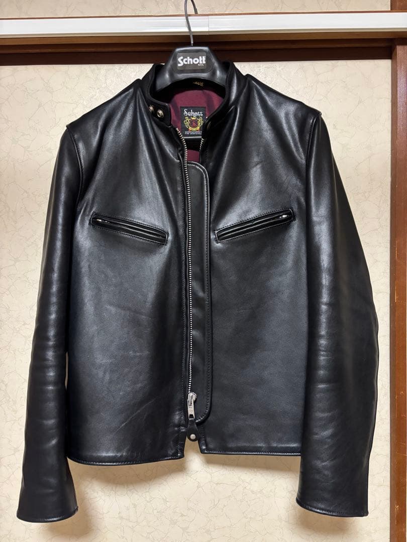 schott_シングルライダースジャケット 641XX(7009)ブラック38 - メルカリ