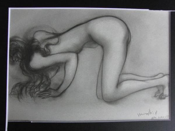 古沢　岩美、デッサン　AN、希少な額装用画集より、新品額装付、状態良好