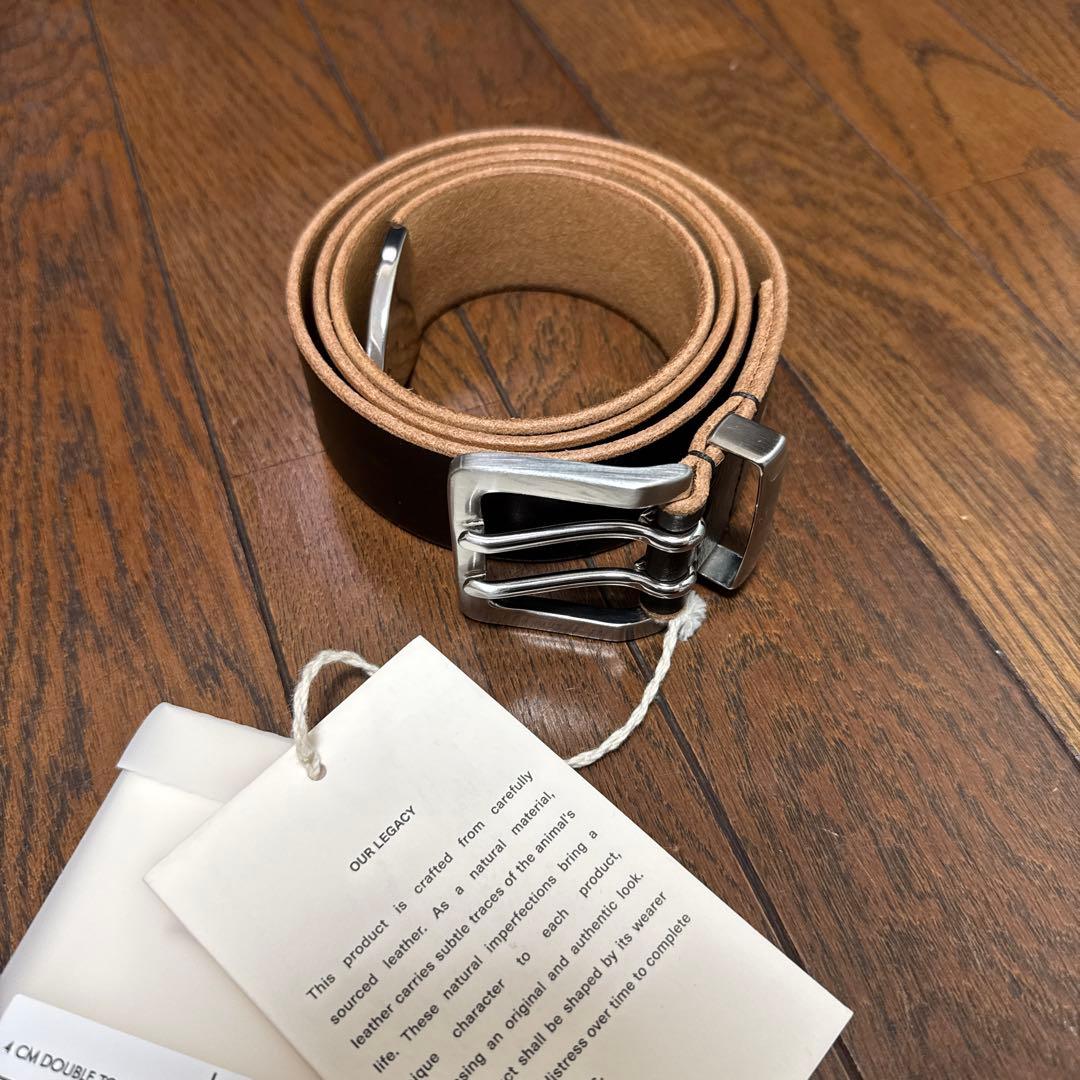 小物 our legacy 4cm Double Tongue Belt 100cm Our Legacy - 4 cm Staple Double Tongue Belt Grey Leather