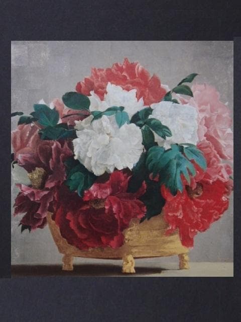 藤田吉香、【花】、希少な額装用画集より、新品額装付、状態良好