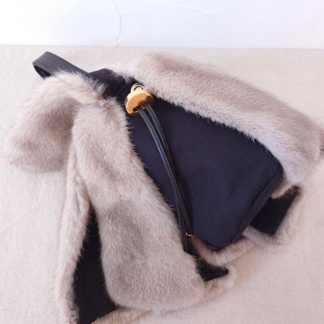 希少‼️ LUDLOW ラドロー ワンハンドル ミンク ファー バッグ - メルカリ