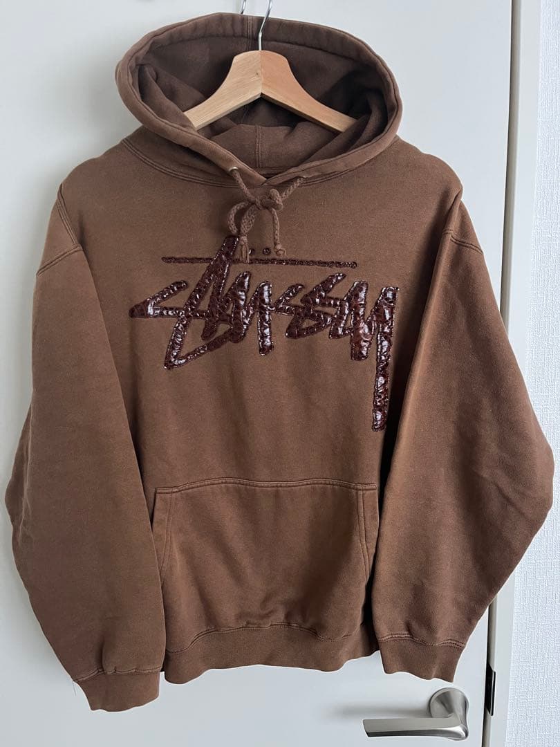 Stussy ブラウン パーカー M 90s 黒タグ