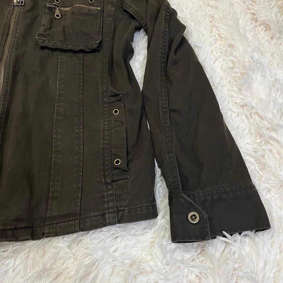 Y2K ミリタリージャケット カーキ フード付き グランジ 平成 grunge