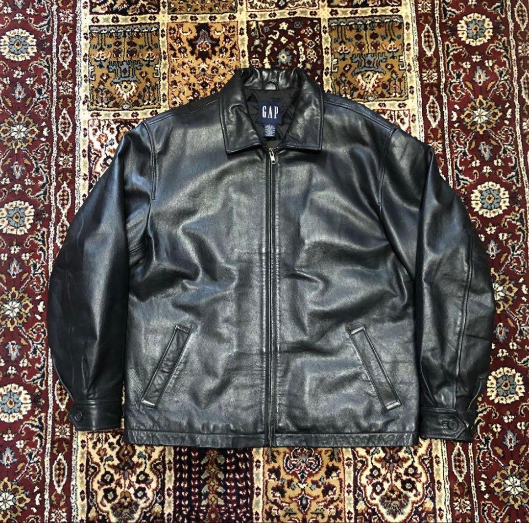 OLD GAP レザージャケット　old gap 楽天市場】90s OLD GAP オールド ギャップ 短丈 レザージャケット 黒 L