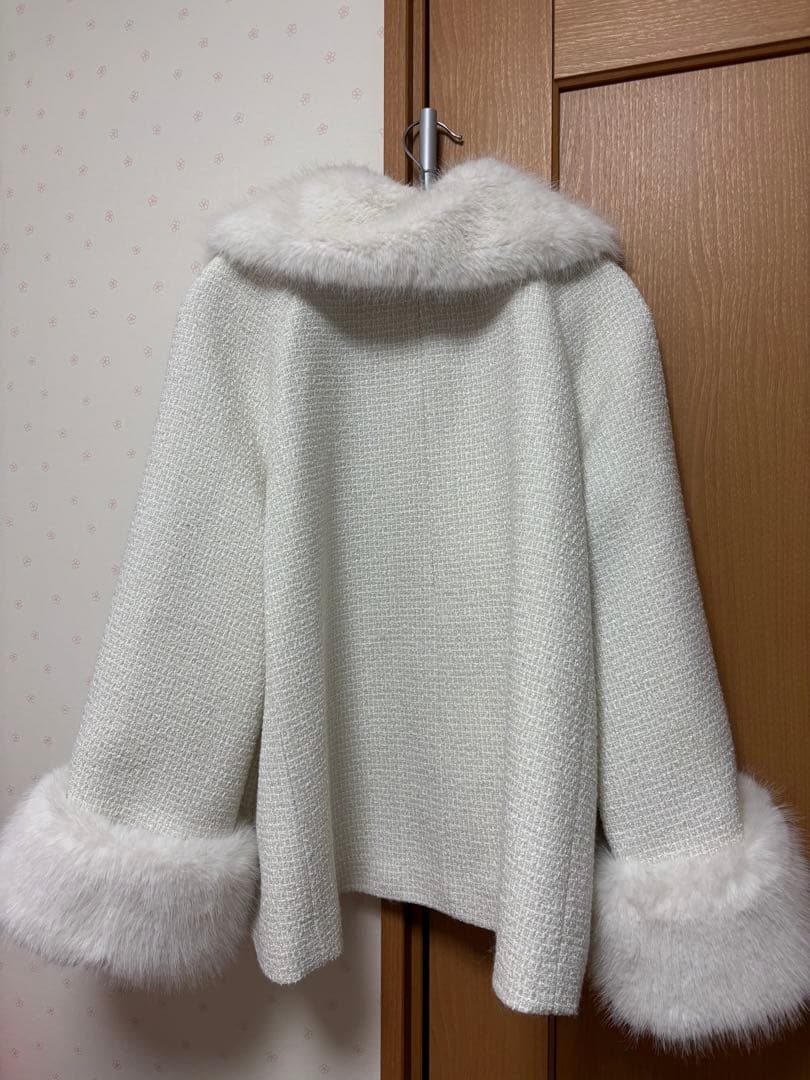 Rirandture ツィードファー衿ショートコート - メルカリ