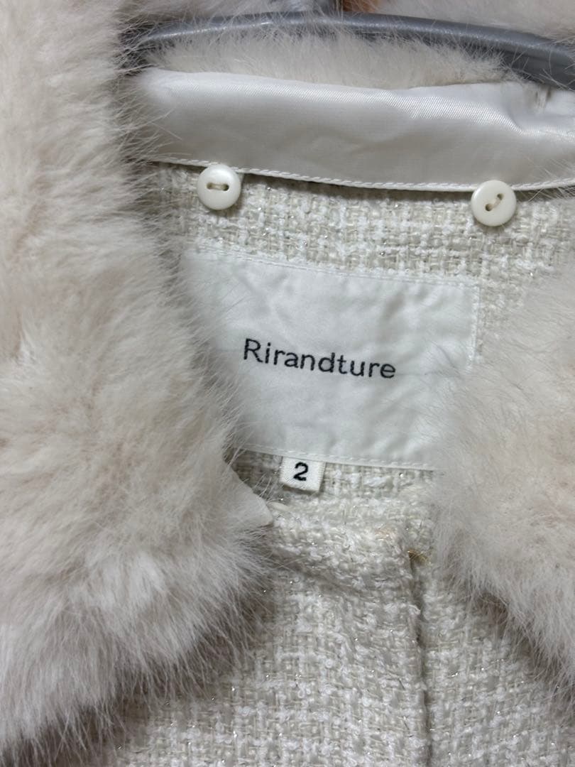 Rirandture ツィードファー衿ショートコート - メルカリ