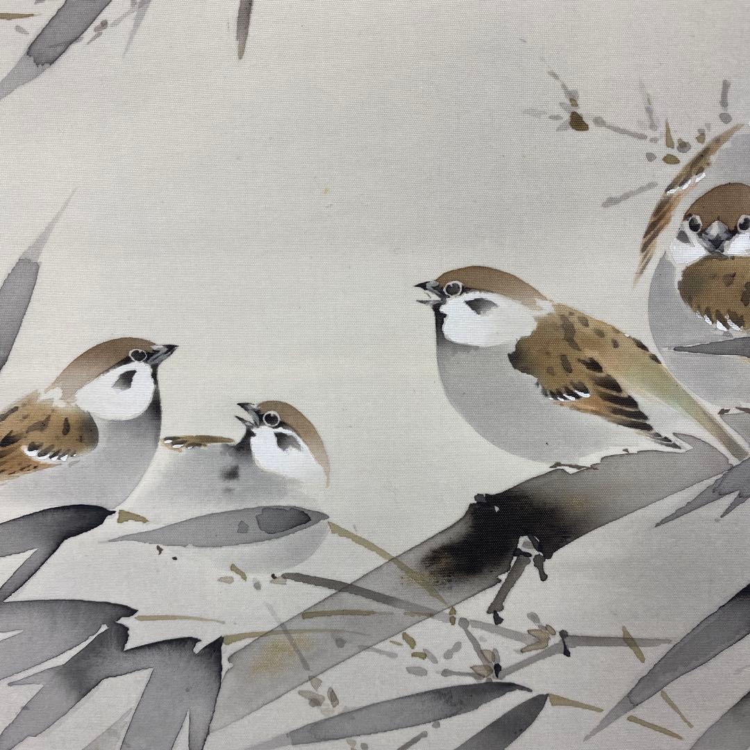 美品 掛け軸 岡田雄皇作 㐂雀図 共箱 花鳥 太巻き付 年中掛け - メルカリ