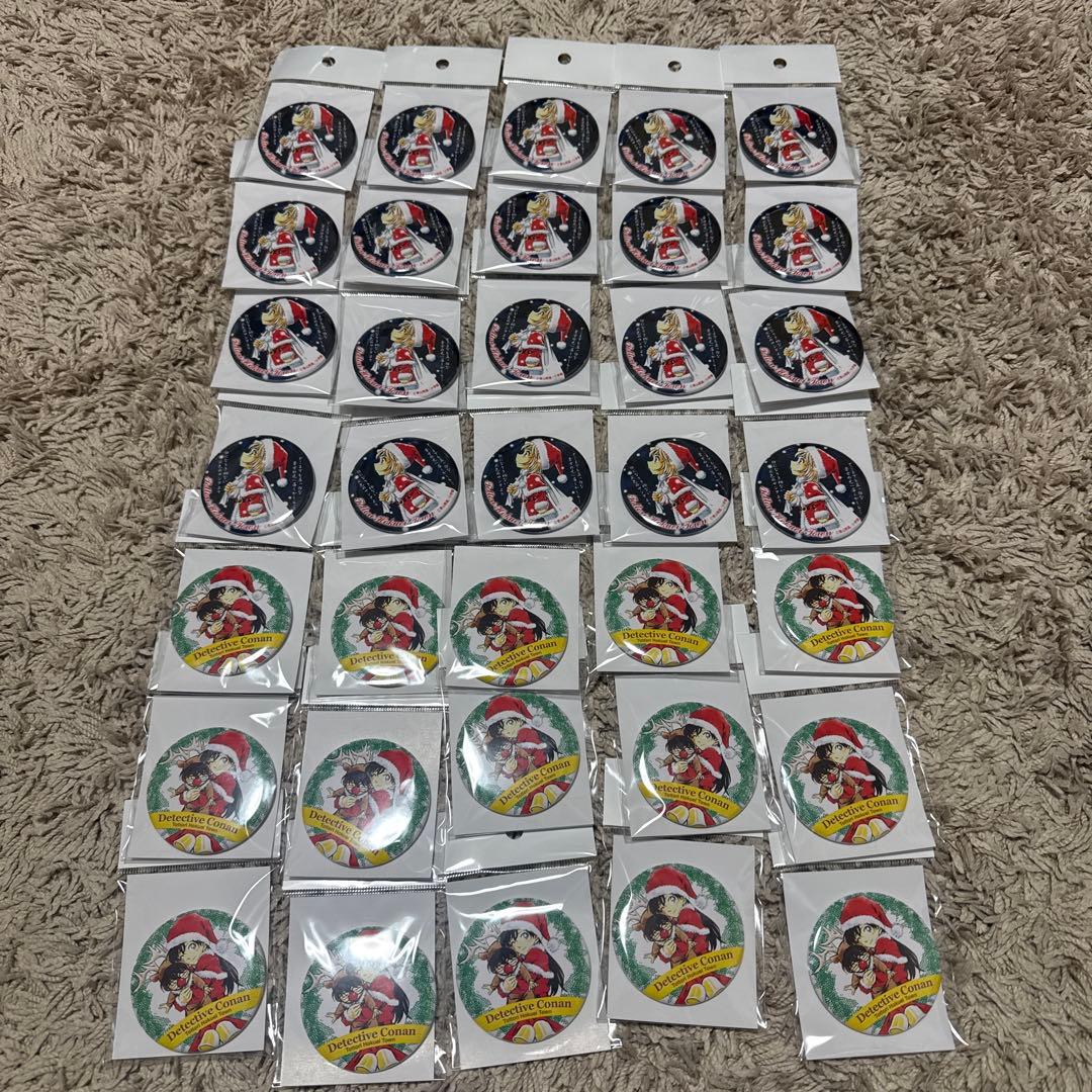 鳥取限定　毛利蘭　灰原　コナン　クリスマス　缶バッジ