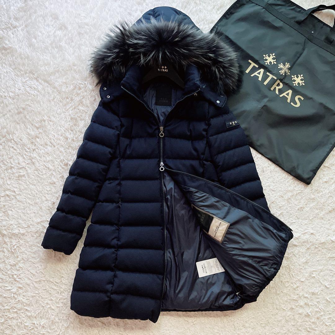 タトラス TATRAS ダウンコート ラビアナ ファーフード 紺 01サイズ