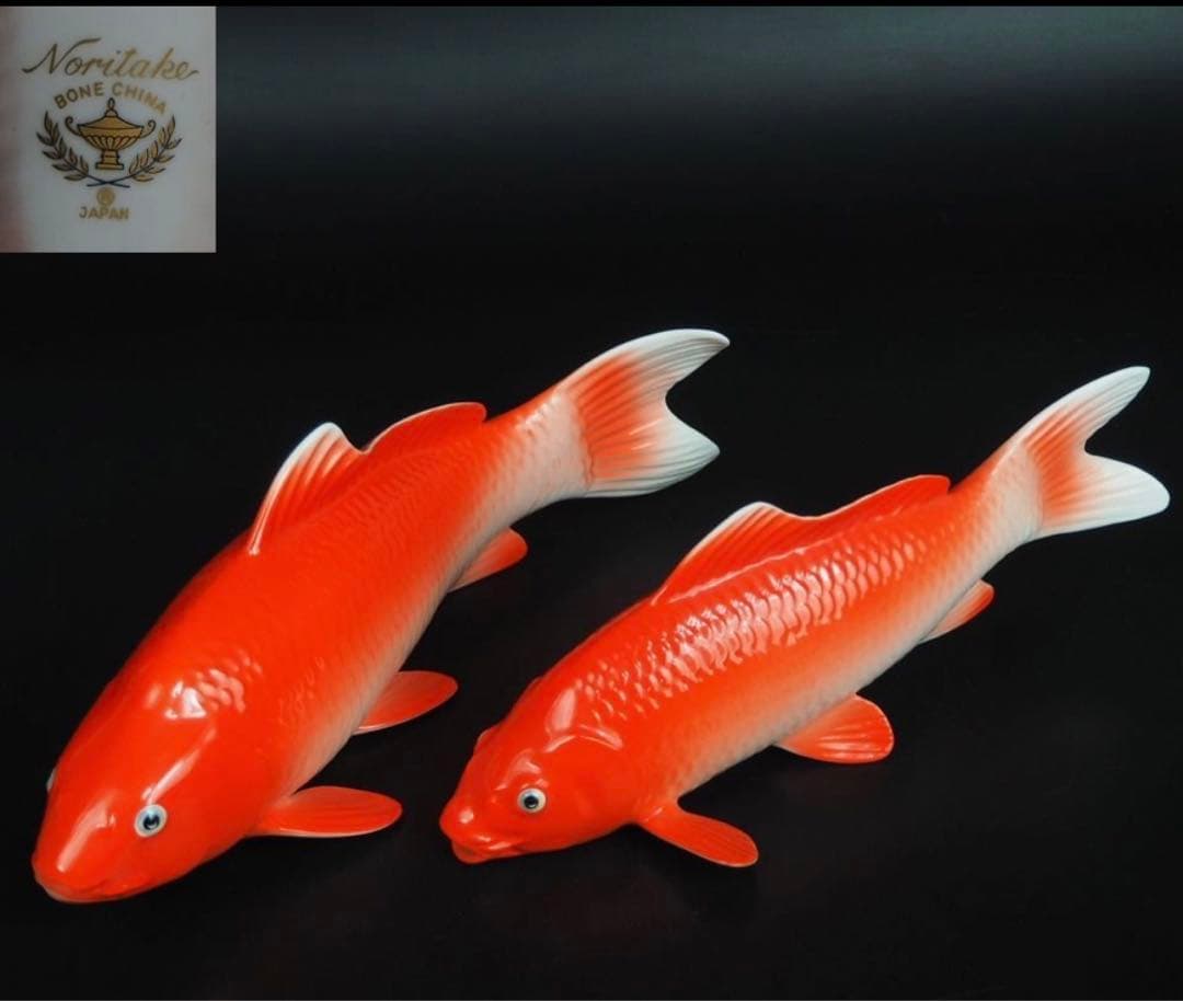 送料無料　ノリタケ　鯉置物ペア　完品無傷 Yahoo!オークション -「鯉」(オールドノリタケ) (西洋陶磁)の落札相場