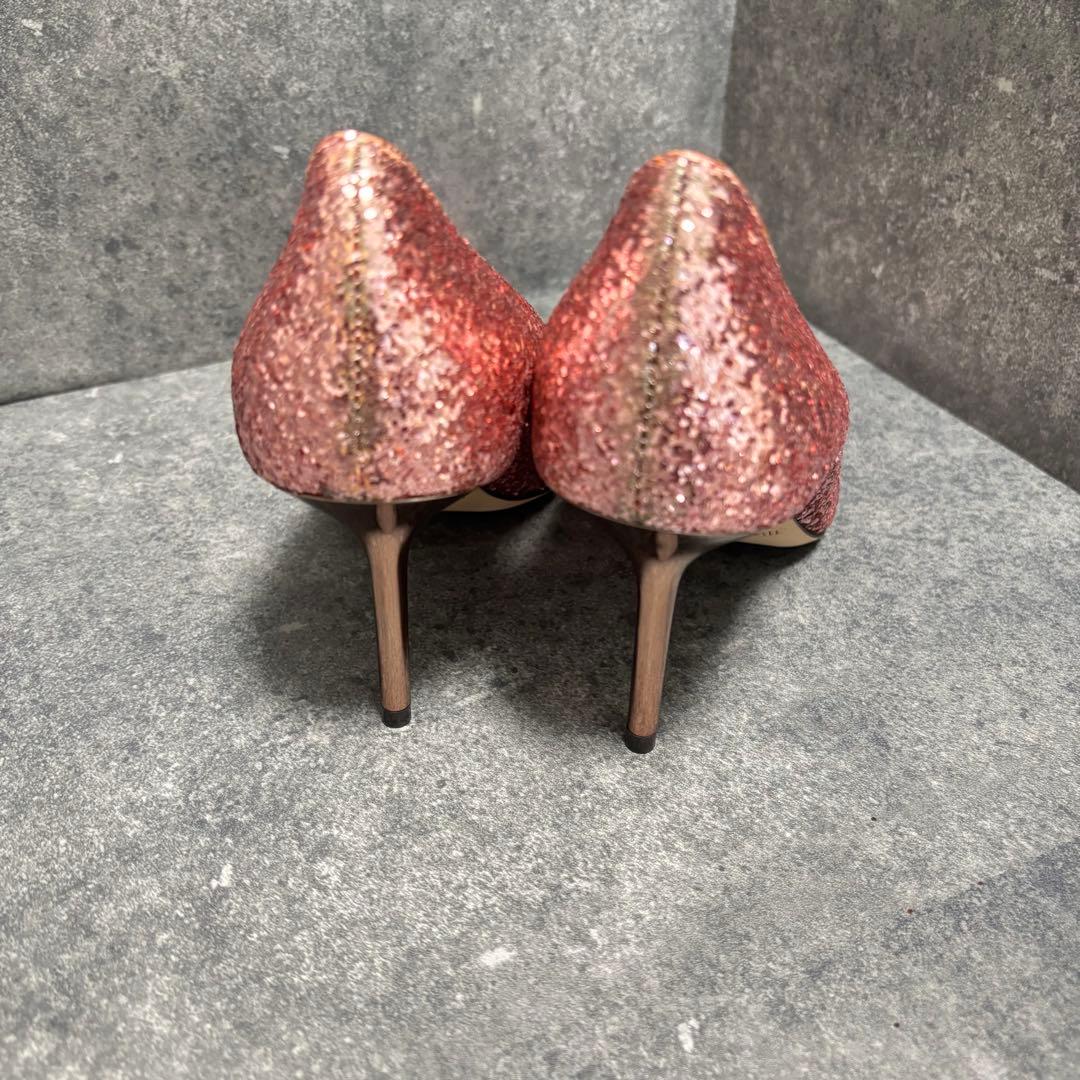 箱・袋付未使用】ジミーチュウ グリッターパンプス ピンクゴールド