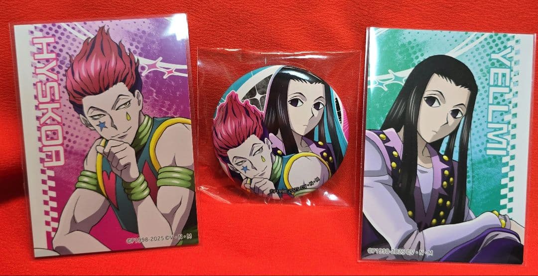 ハンターハンター 背中合わせ 缶バッジ ミニブロマイド ヒソカ イルミ
