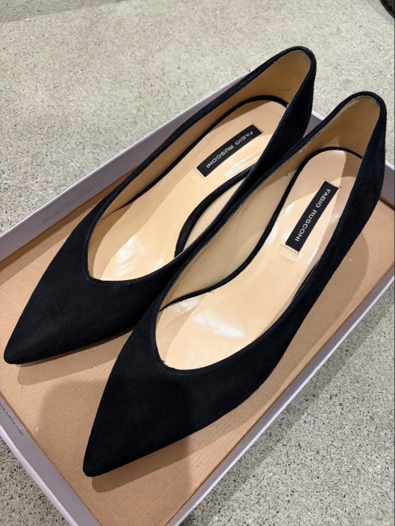 FABIO RUSCONIパンプス 黒 ファビオルスコーニ FABIO RUSCONI シャーリングパンプス （ブラック