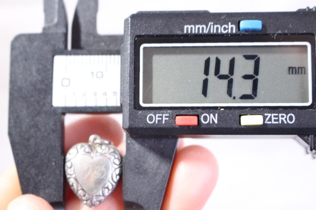 30s スウィートハートジュエリー 両面 アールデコ シルバー 波 唐草