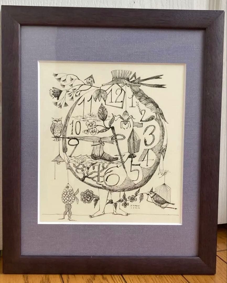 定価38,000円　最終価格！⭐️ イシイリョウコ　一点ものペン画　絵　人形