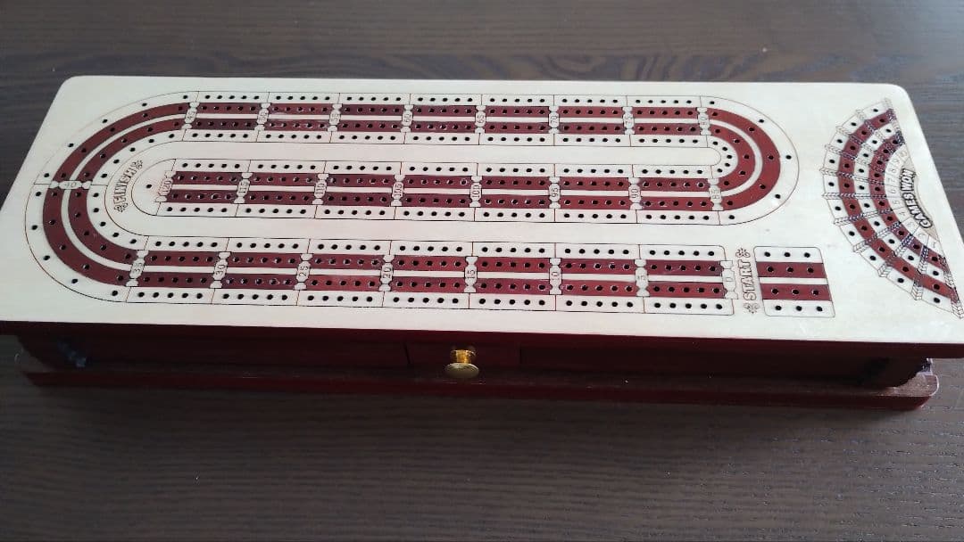 開封済未使用!クリベッジボード House of Cribbage社製 folding-wood-cribbage-board-