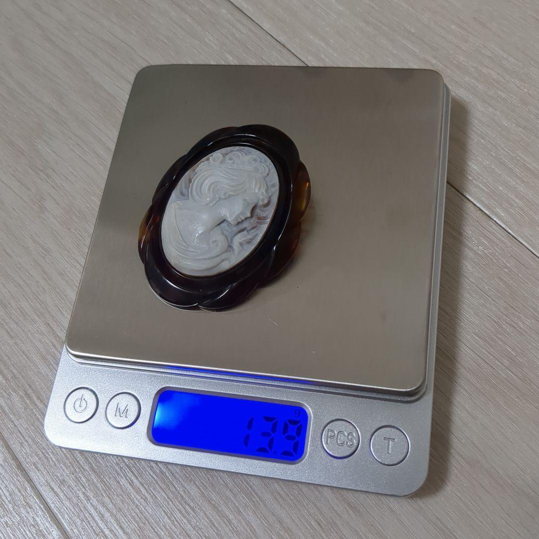 K18 べっ甲 カメオ ブローチ ヴィンテージ