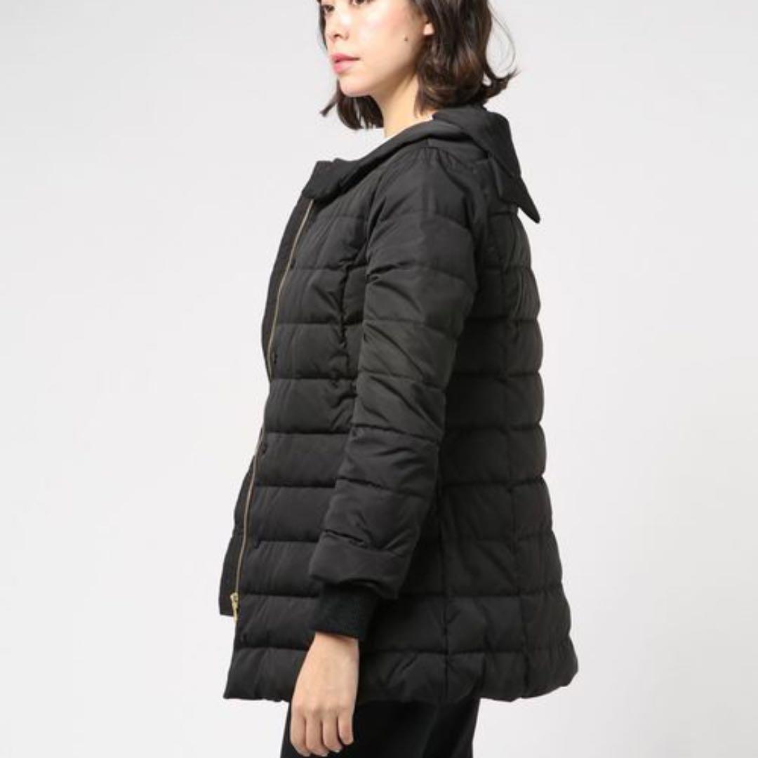 franchelippeeフランシュリッペ ダウンコート リボン パール 黒 M