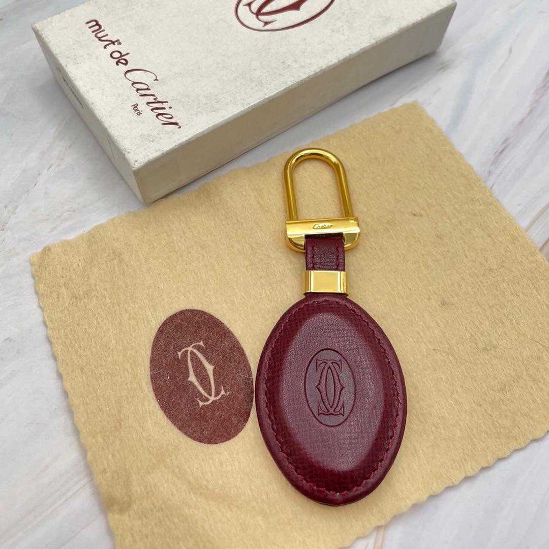 Cartier カルティエ キーリング キーホルダー マストライン ボルドー