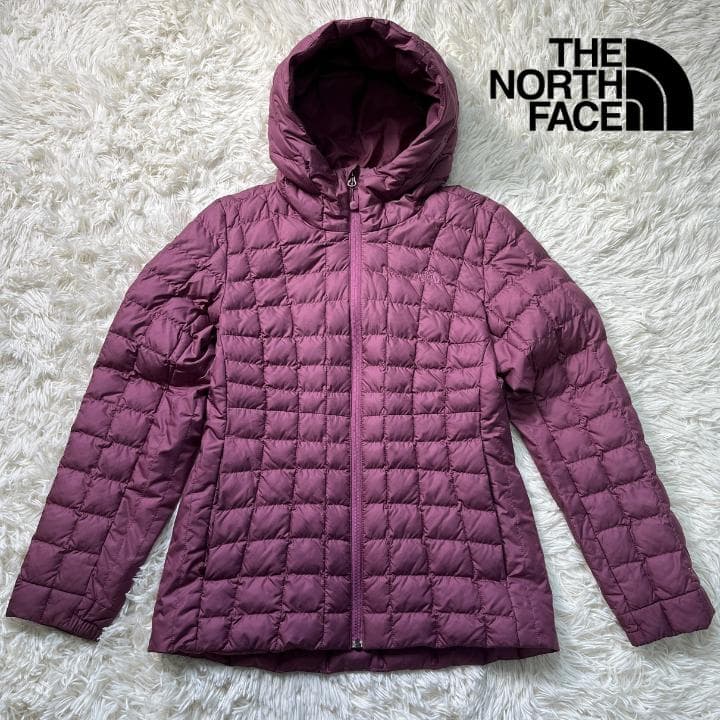 ノースフェイス エアボールテック ダウン T-Ball レッドパープル 刺繍