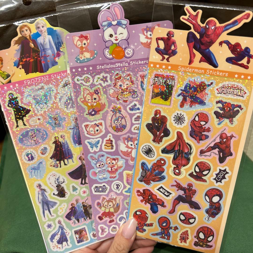 ディズニー ホログラムシール アナと雪の女王 スパイダーマン シェリー