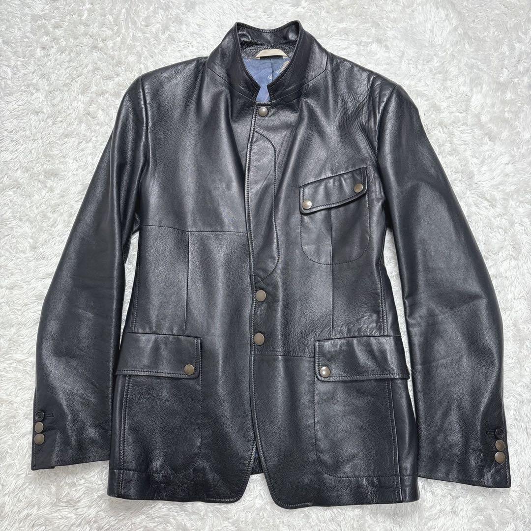 ポールスミスコレクション ラムレザー 2Way ジャケット 総柄裏地 羊革