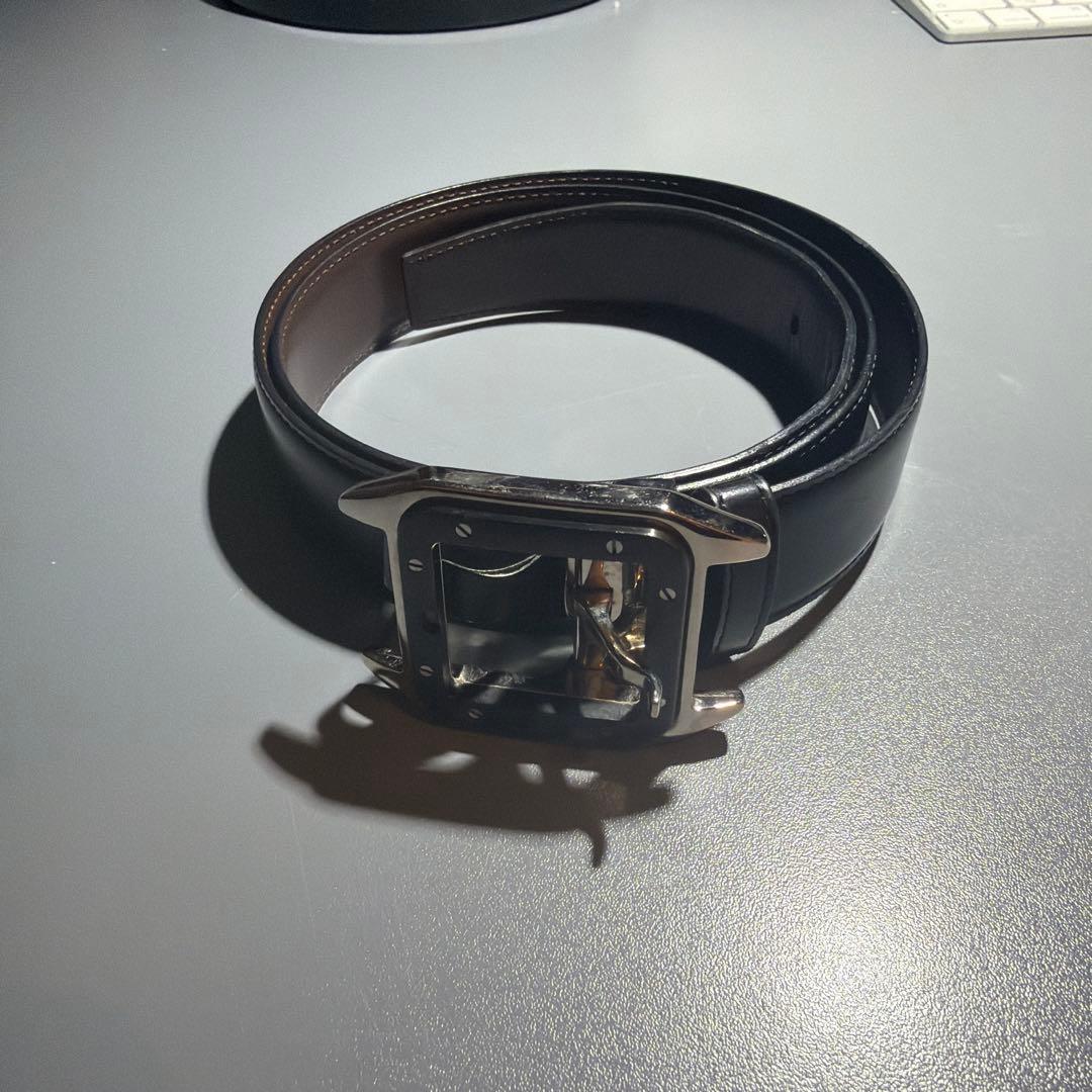 Cartier カルティエ　サントス　メンズ　ベルト Cartier（カルティエ） サントス LM用 純正 替え ベルト ブラック
