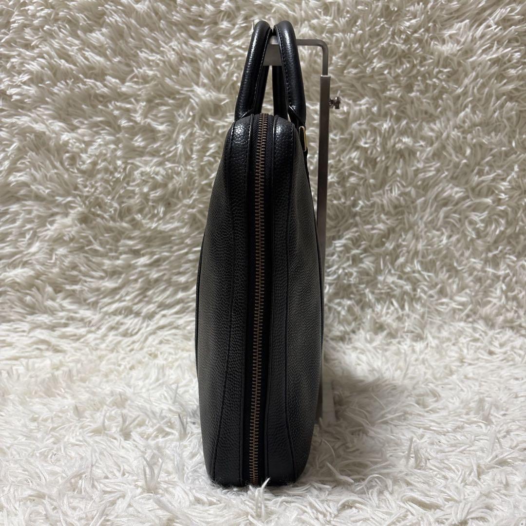 SEEKER ブリーフケース レザー シボ革 A4サイズ可 黒 B988573