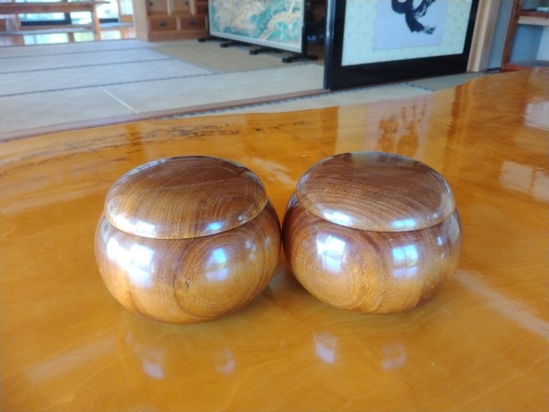囲碁碁笥2個セット 木箱付き