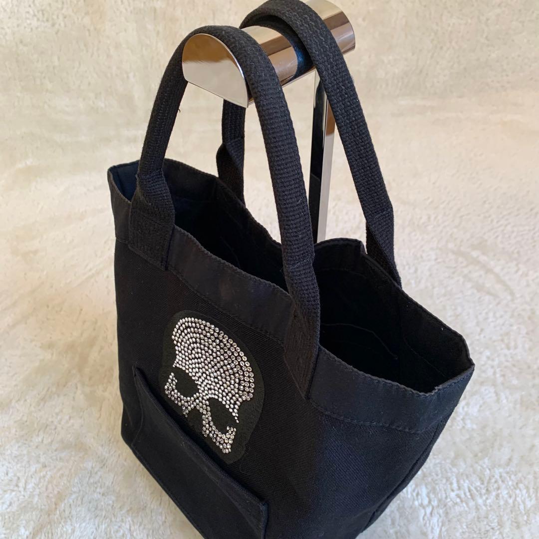 希少】 ルシアンペラフィネ ミニトートバッグ スカル スワロフスキー