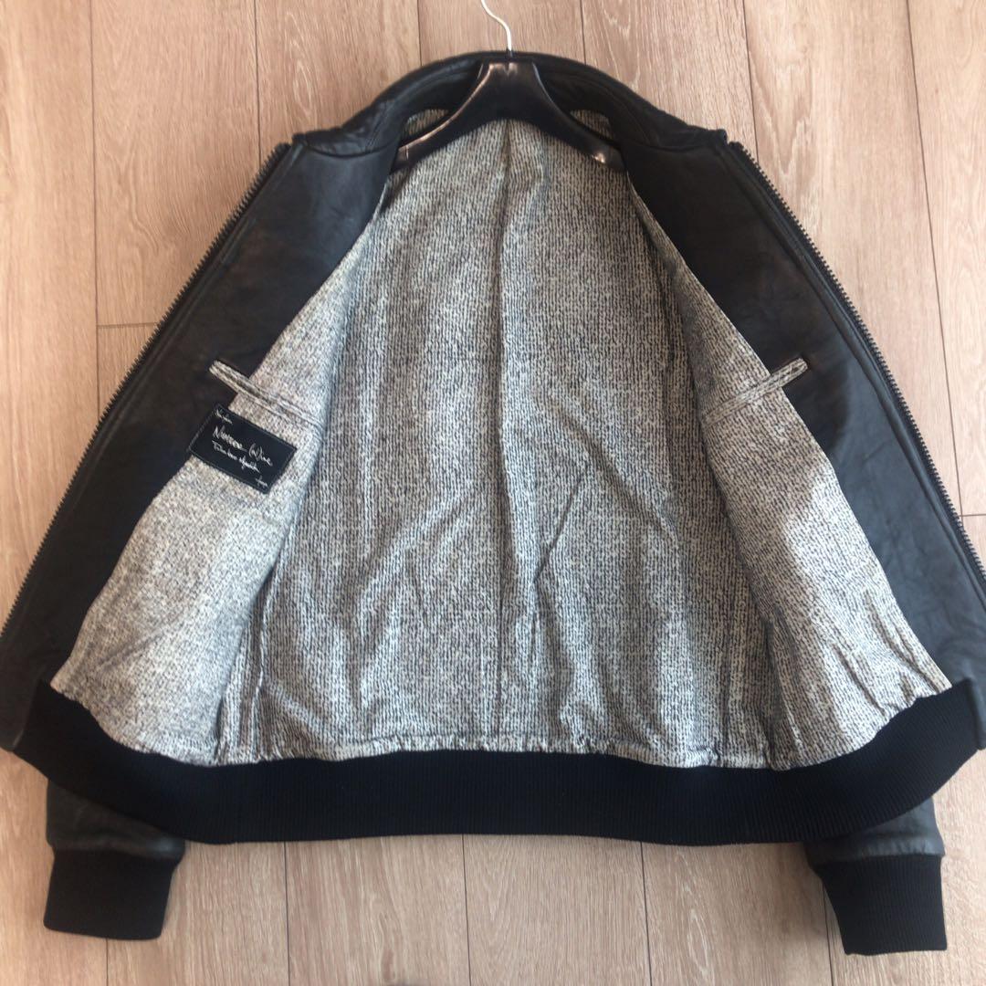 稀少 ナンバーナイン 07AW リブレザージャケット - メルカリ