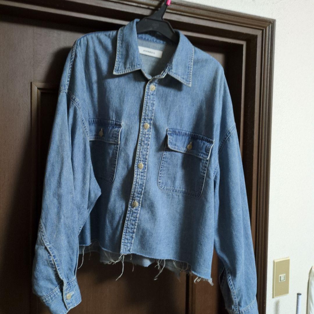 ☆みつまめ☆JOHNBULL　ダメージデニム クロップドシャツ