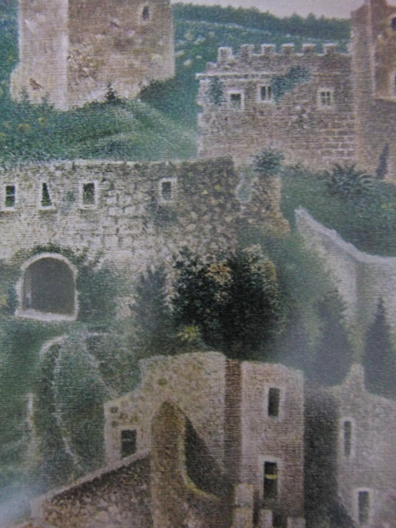 岡鹿之助、【城跡】、希少な大判額装用画集より、美品、日本人画家