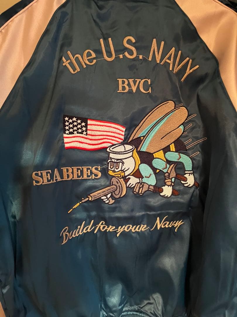 STRUGGLE スカジャン 刺繍　US NAVY ヨコスカ] 男女兼用 US・NAVY刺繍マーク スカジャン リバーシブル