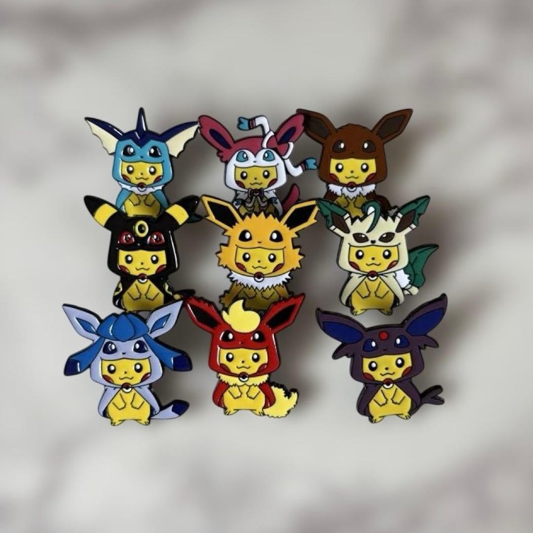 ポケモン☆ピカチュウ☆ポンチョ☆ブイズ☆ピンバッジ☆9点セット