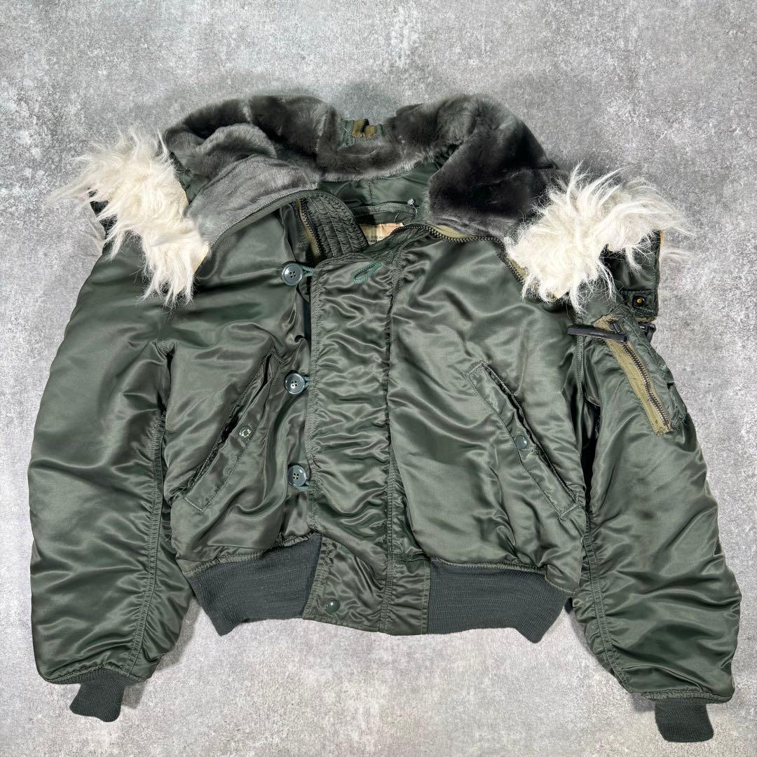 80〜90s米軍実物 N-2B アルファ社製 フライトジャケット M ミリタリー